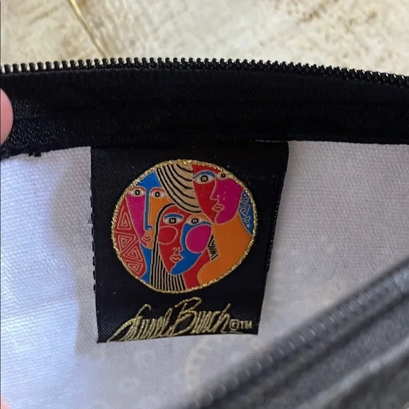 LAUREL BURCH Black and Gold Cat Pattern Pouch - Picture 5 of 5